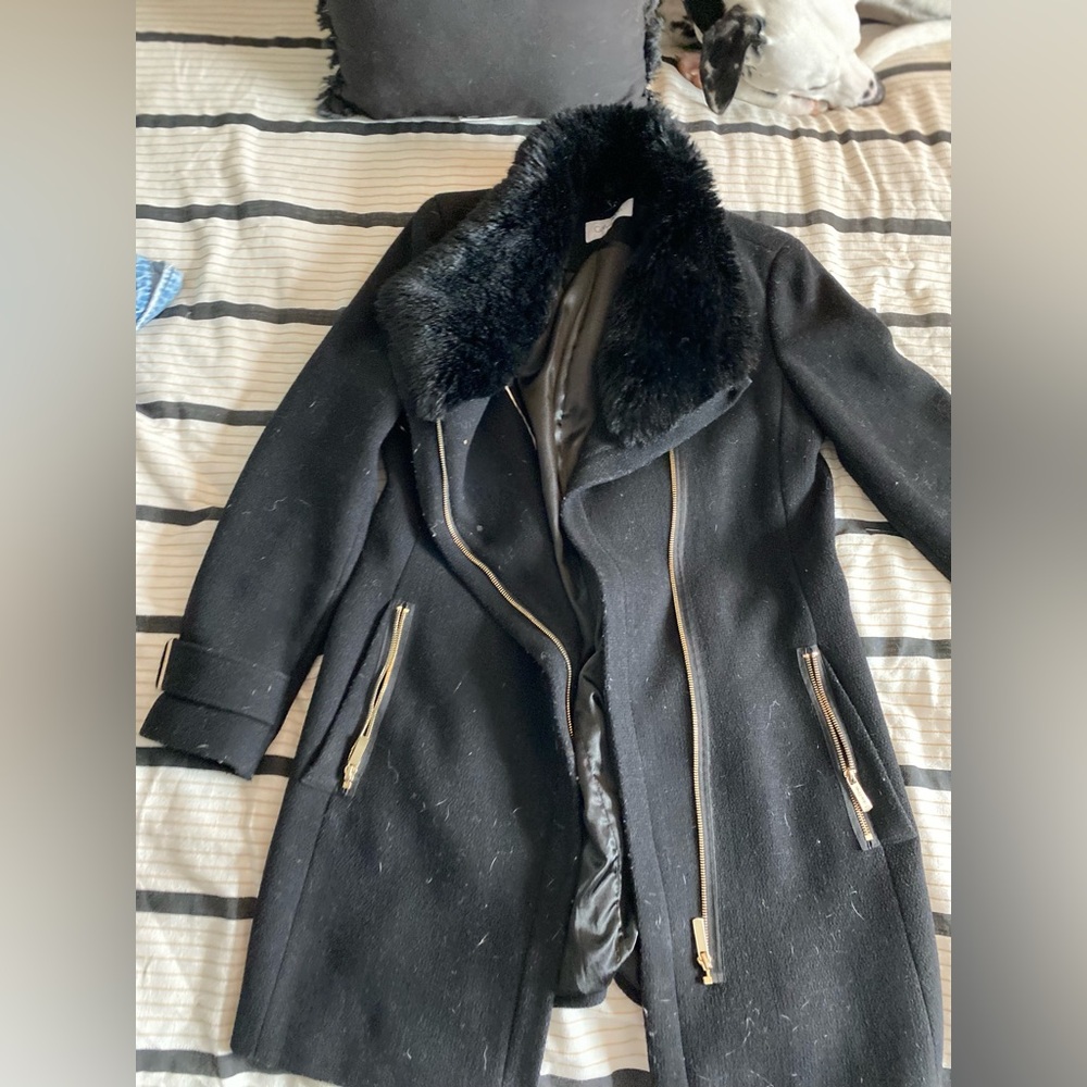Calvin Klein Peacoat with fur collar